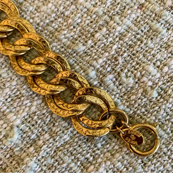 Erwin Pearl 🎄Textured gold tone double ring choker necklace - Picture 5 of 11